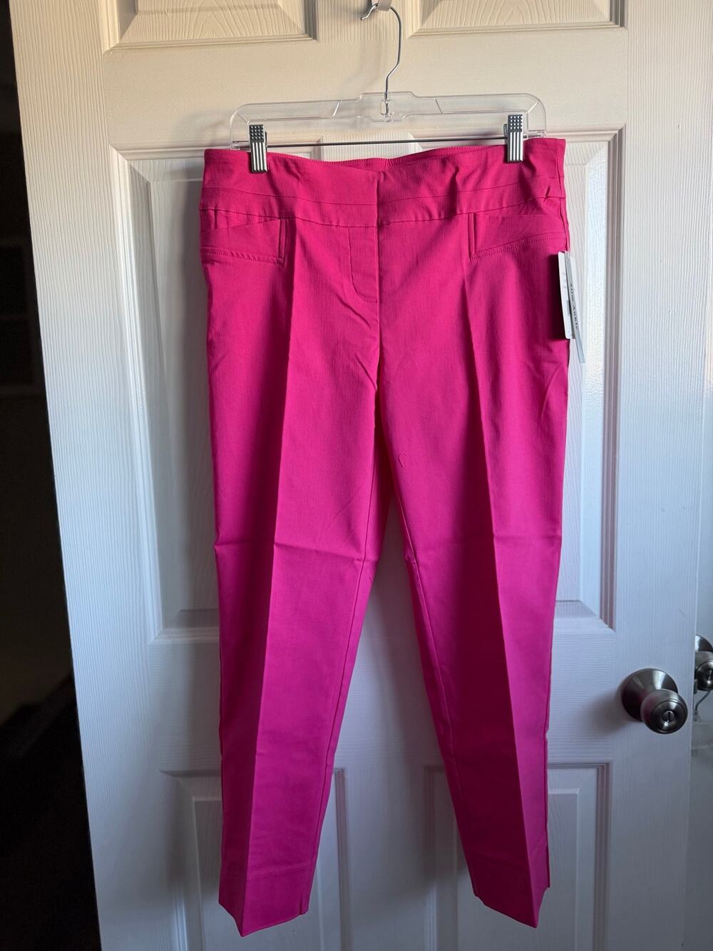 Zac & Rachel Slim Ankle Pants 6P Fuchsia Bloom Pink Petite NWT $60